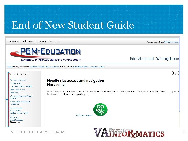 End of New Student Guide VETERANS HEALTH ADMINISTRATION 18 