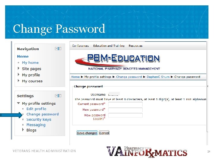 Change Password VETERANS HEALTH ADMINISTRATION 31 