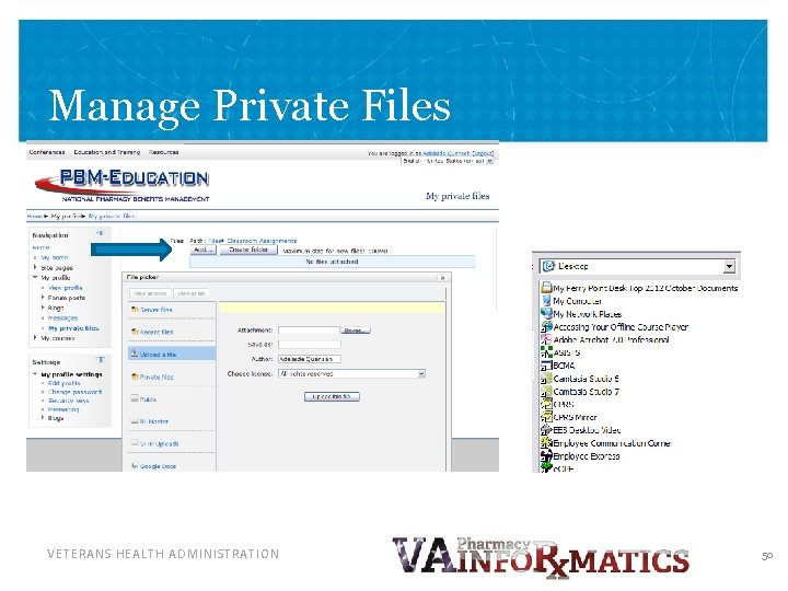 Manage Private Files VETERANS HEALTH ADMINISTRATION 50 
