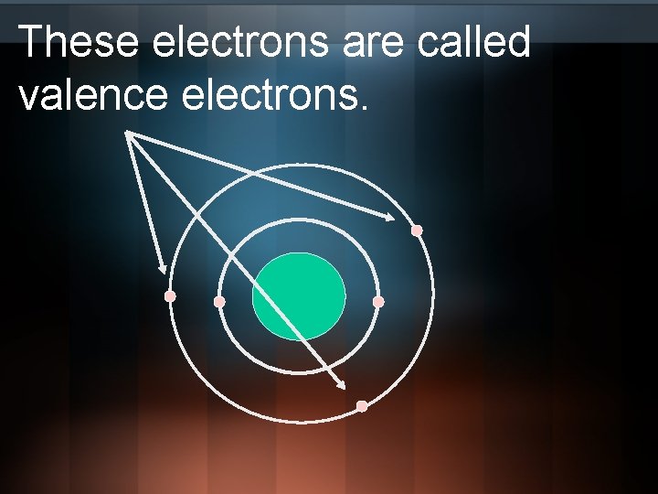 These electrons are called valence electrons. 