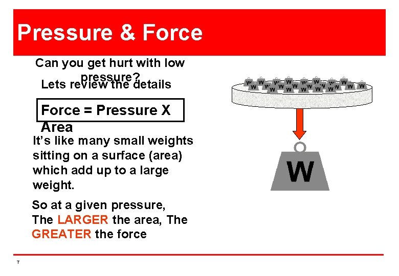 Pressure & Force Can you get hurt with low pressure? Lets review the details