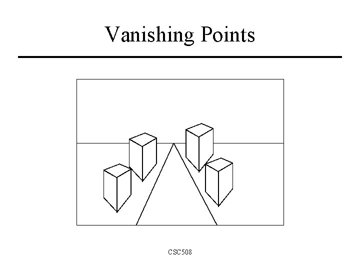 Vanishing Points CSC 508 