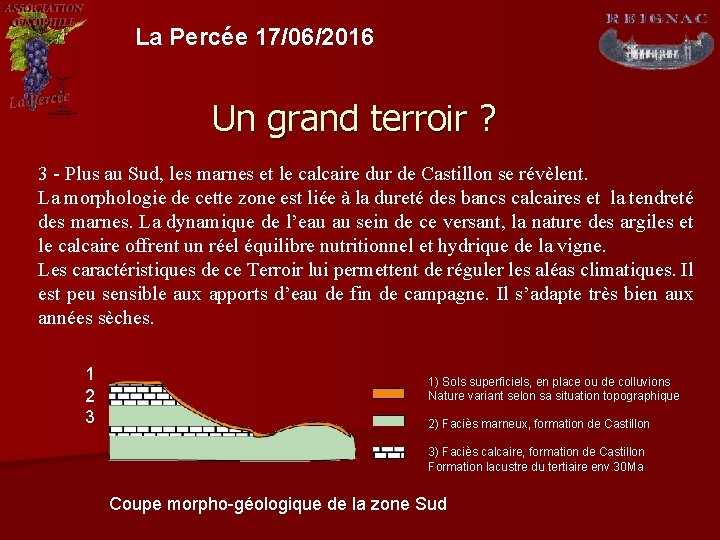 La Percée 17/06/2016 Un grand terroir ? 3 - Plus au Sud, les marnes