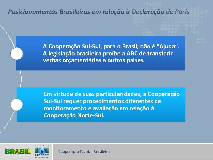 Posicionamentos Brasileiros em relação à Declaração de Paris A Cooperação Sul-Sul, para o Brasil,