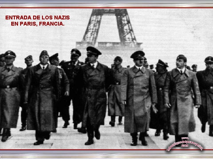 ENTRADA DE LOS NAZIS EN PARIS, FRANCIA. 
