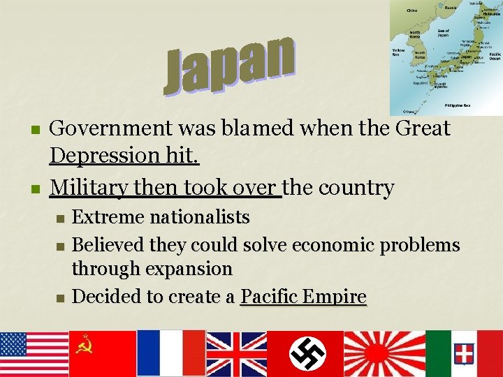n n Government was blamed when the Great Depression hit. Military then took over