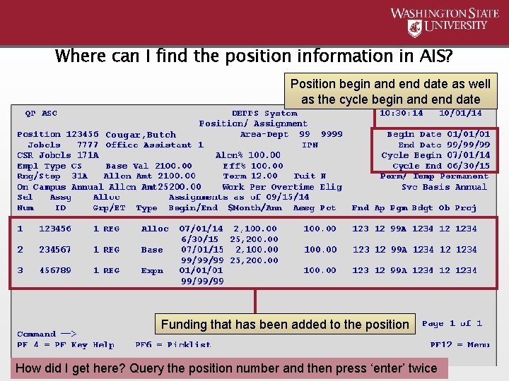 Where can I find the position information in AIS? Position begin and end date