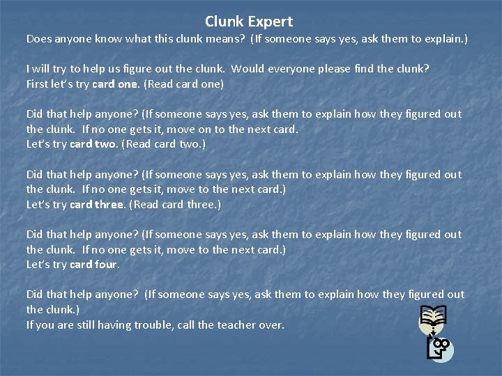 Clunk Expert Does anyone know what this clunk means? (If someone says yes, ask