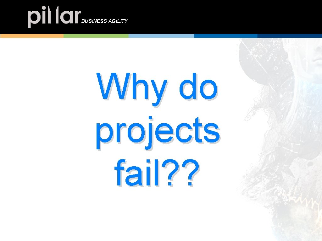 BUSINESS AGILITY Why do projects fail? ? 