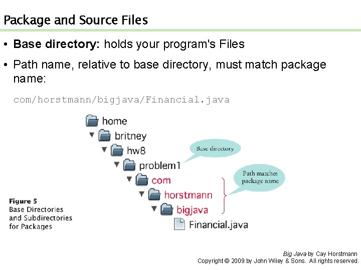 Package and Source Files • Base directory: holds your program's Files • Path name,