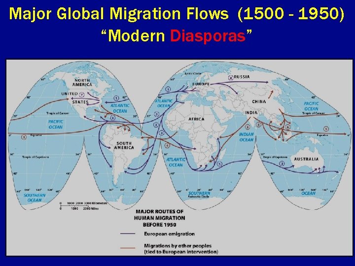 Major Global Migration Flows (1500 - 1950) “Modern Diasporas” 