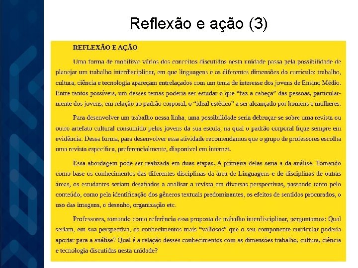 Reflexão e ação (3) 