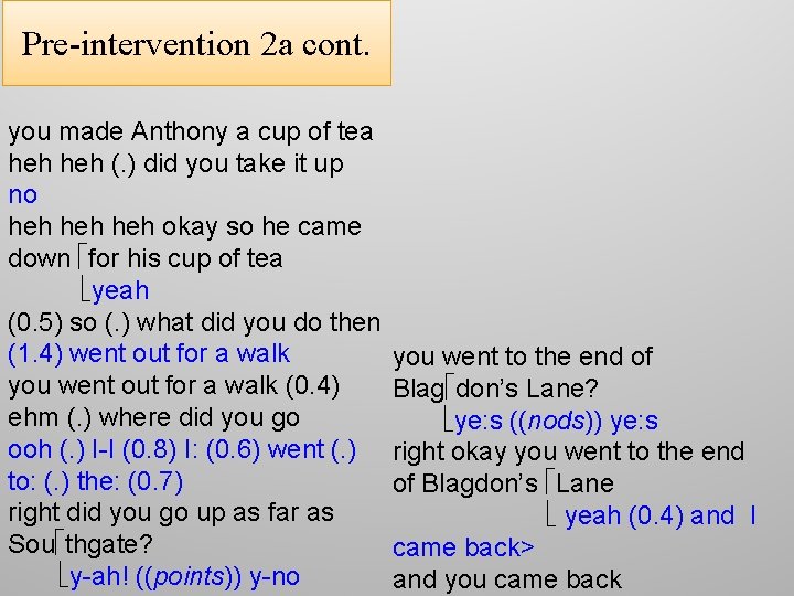 Pre-intervention 2 a cont. you made Anthony a cup of tea heh (. )