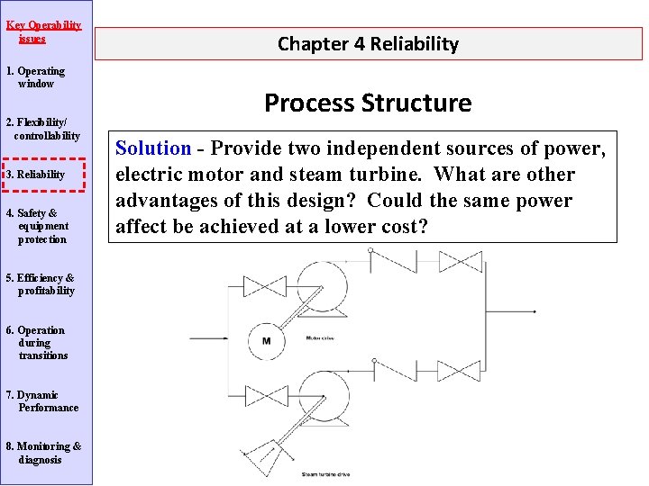 Key Operability issues 1. Operating window 2. Flexibility/ controllability 3. Reliability 4. Safety &