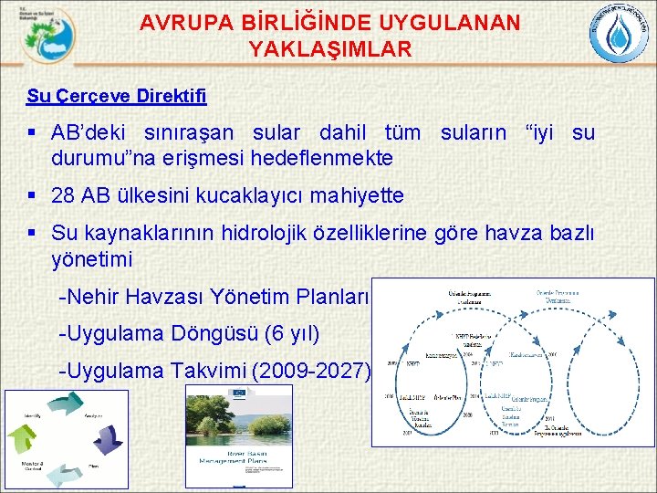 AVRUPA BİRLİĞİNDE UYGULANAN YAKLAŞIMLAR Su Çerçeve Direktifi § AB’deki sınıraşan sular dahil tüm suların