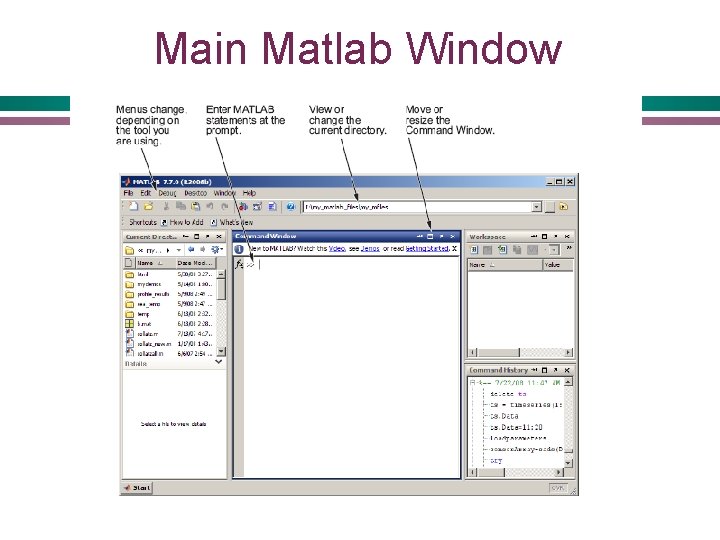 Main Matlab Window 