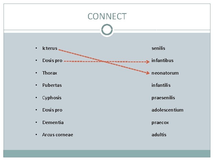 CONNECT • Icterus senilis • Dosis pro infantibus • Thorax neonatorum • Pubertas infantilis