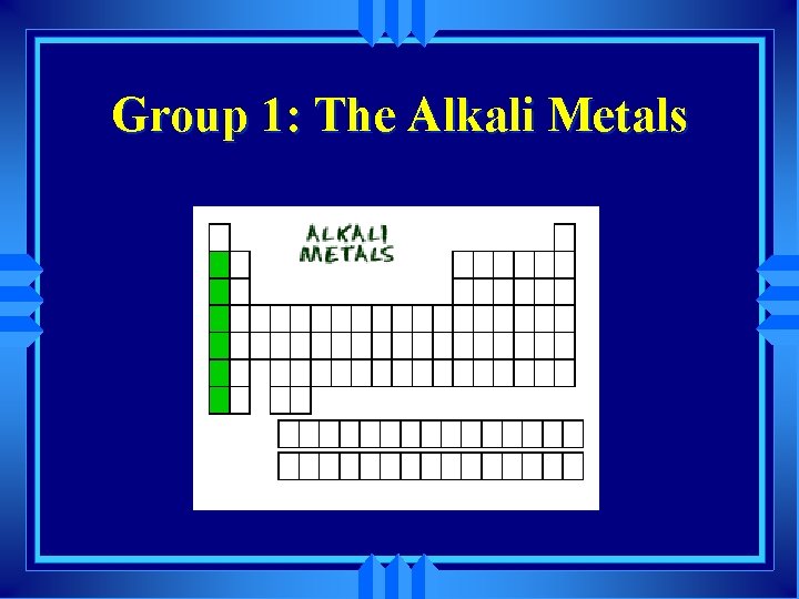 Group 1: The Alkali Metals 