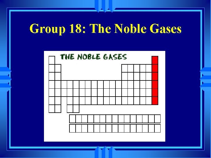 Group 18: The Noble Gases 