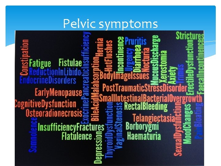 Pelvic symptoms 