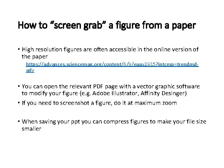 How to “screen grab” a figure from a paper • High resolution figures are