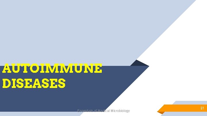 AUTOIMMUNE DISEASES Essentials of Medical Microbiology 31 