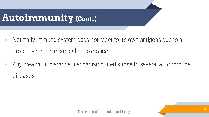 Autoimmunity (Cont. . ) ▰ Normally immune system does not react to its own