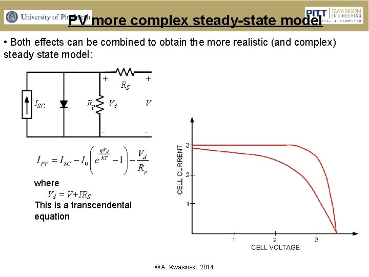 PV more complex steady-state model • Both effects can be combined to obtain the