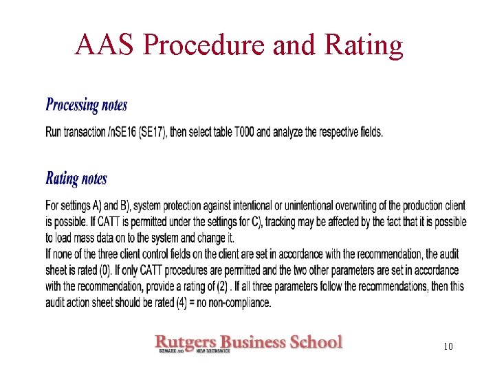 AAS Procedure and Rating 10 