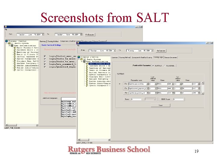 Screenshots from SALT 19 