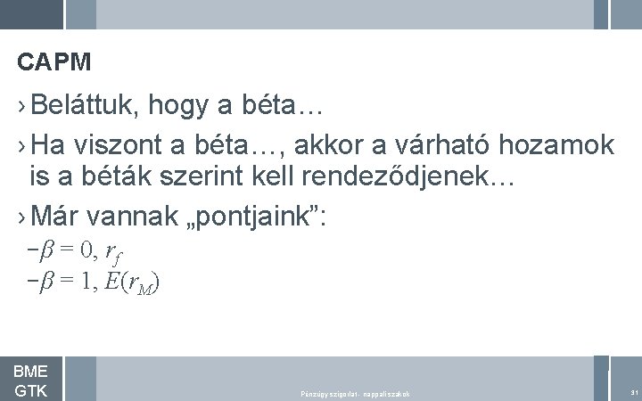 CAPM › Beláttuk, hogy a béta… › Ha viszont a béta…, akkor a várható