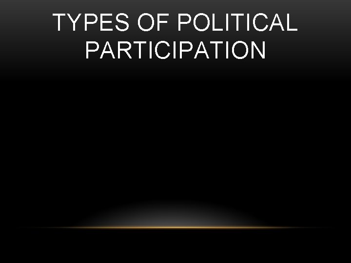 TYPES OF POLITICAL PARTICIPATION 