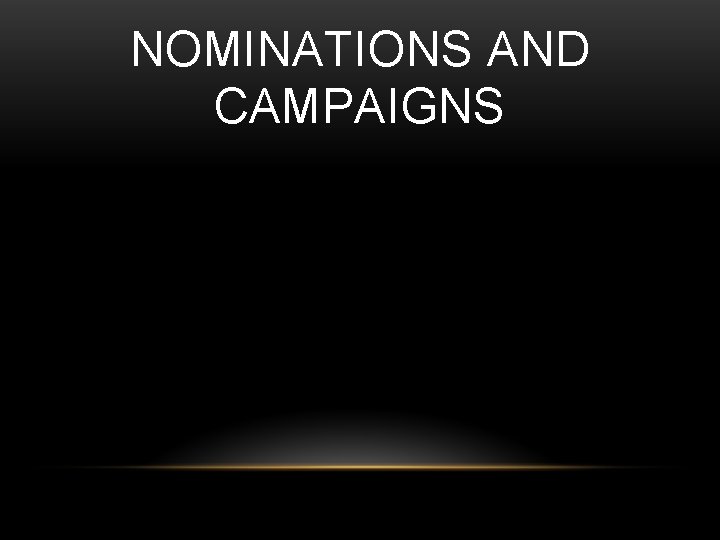 NOMINATIONS AND CAMPAIGNS 