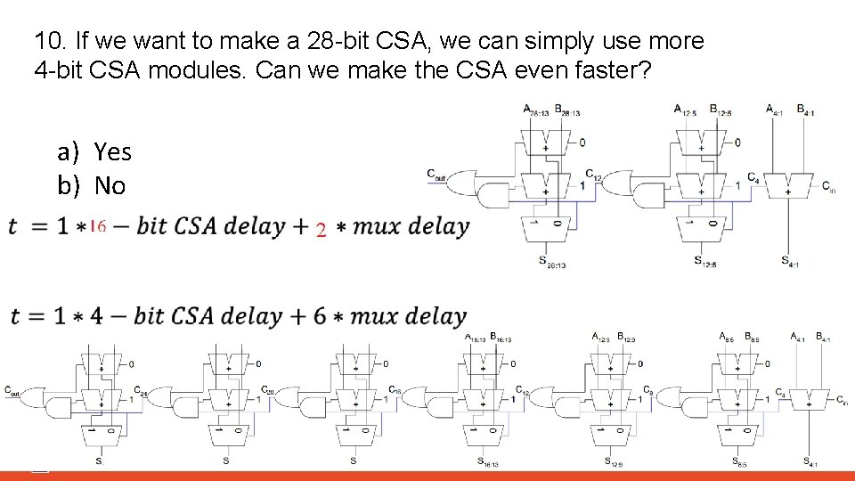 10. If we want to make a 28 -bit CSA, we can simply use