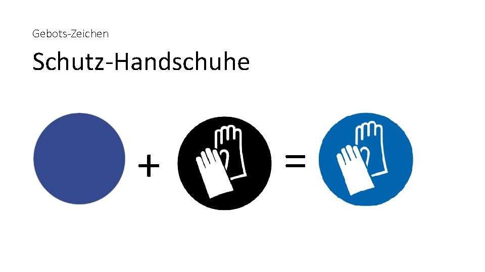 Gebots-Zeichen Schutz-Handschuhe + = 