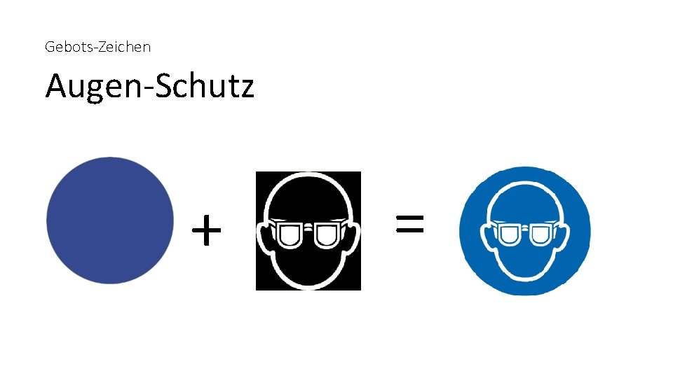 Gebots-Zeichen Augen-Schutz + = 