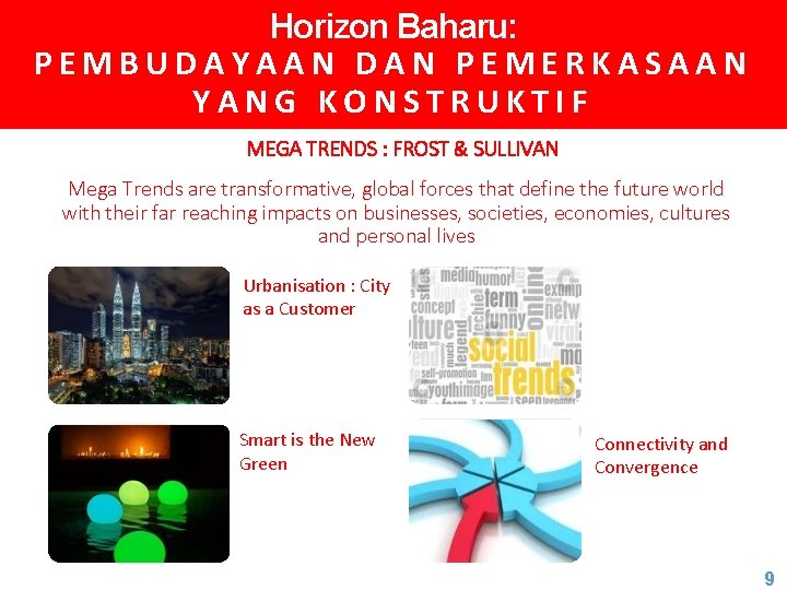 Horizon Baharu: PEMBUDAYAAN DAN PEMERKASAAN YANG KONSTRUKTIF MEGA TRENDS : FROST & SULLIVAN Mega