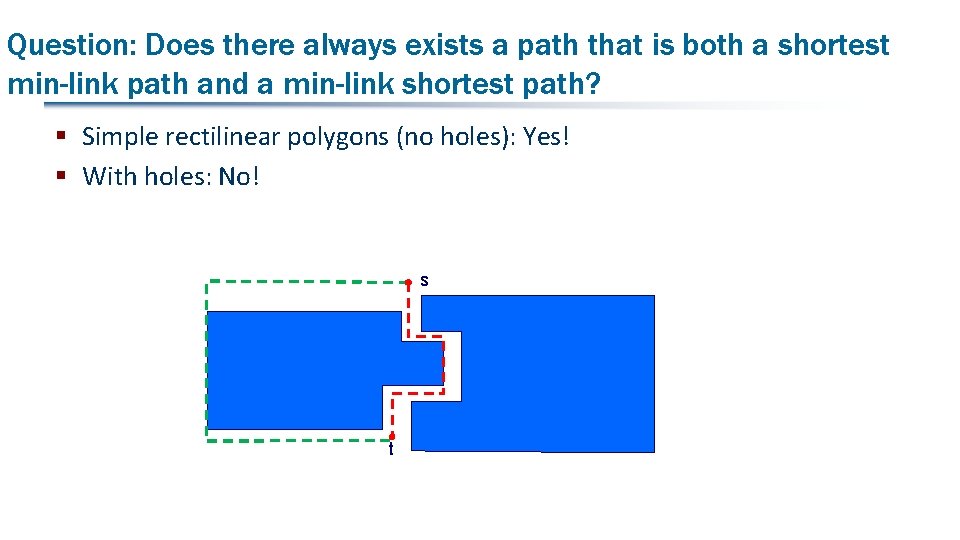 Question: Does there always exists a path that is both a shortest min-link path