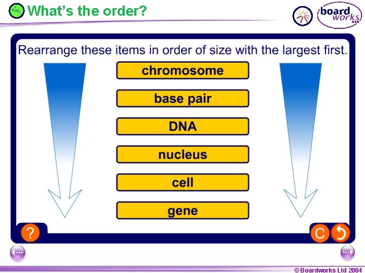 What’s the order? © Boardworks Ltd 2004 © Boardworks Ltd 