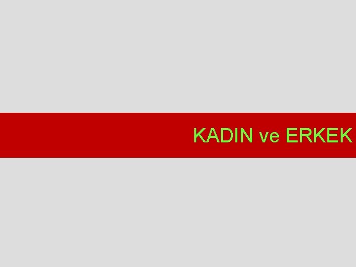 KADIN ve ERKEK 