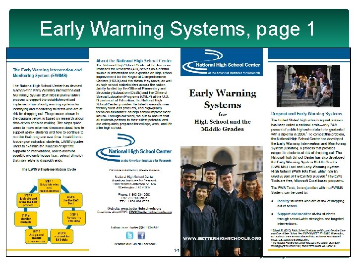 Early Warning Systems, page 1 14 