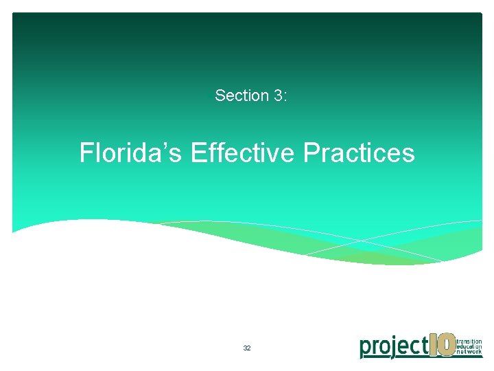 §Section 3: Florida’s Effective Practices 32 