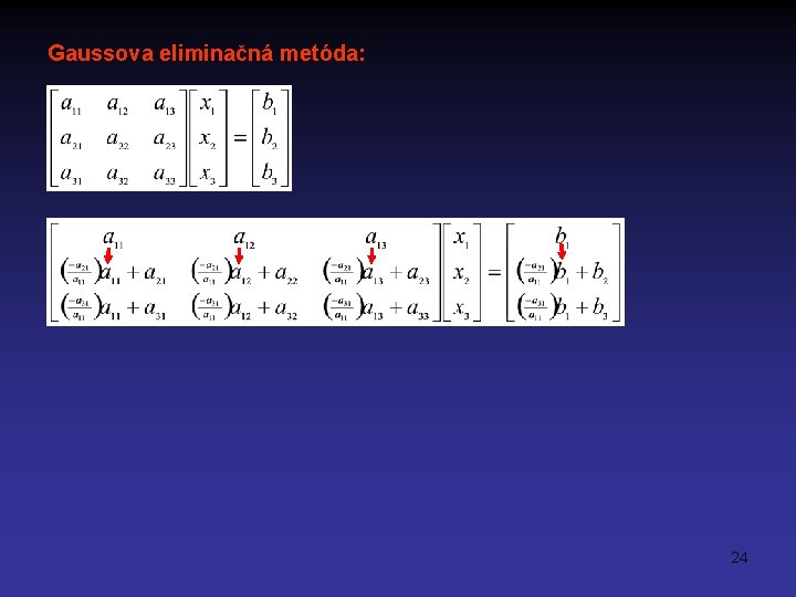 Gaussova eliminačná metóda: 24 