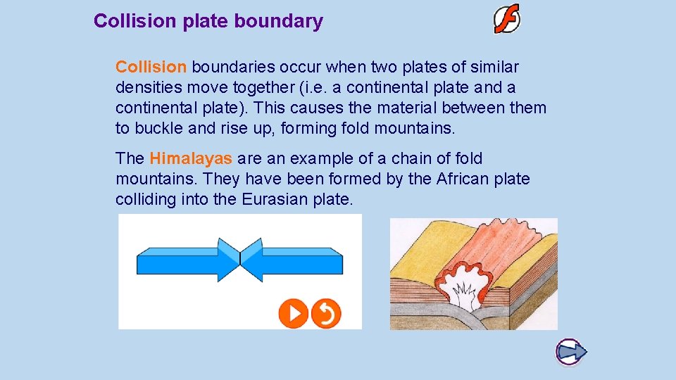 Collision plate boundary Collision boundaries occur when two plates of similar densities move together
