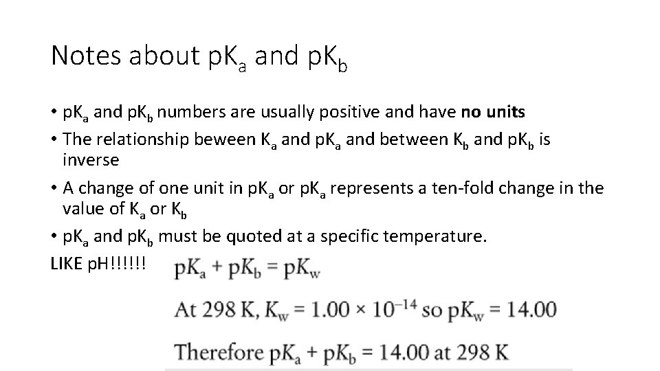 Notes about p. Ka and p. Kb • p. Ka and p. Kb numbers