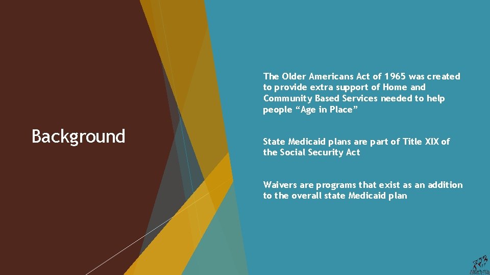 Background ► The Older Americans Act of 1965 was created to provide extra support