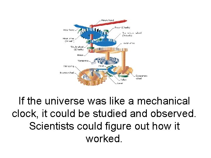 If the universe was like a mechanical clock, it could be studied and observed.
