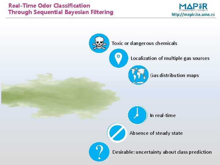 Real-Time Odor Classification Through Sequential Bayesian Filtering http: //mapir. isa. uma. es Toxic or