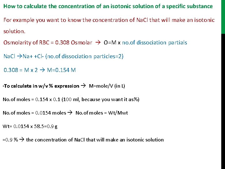 How to calculate the concentration of an isotonic solution of a specific substance For