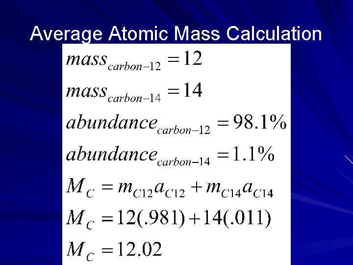 Average Atomic Mass Calculation 